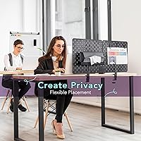 Vista 5 de EHO Tablero de clavijas de escritorio con abrazadera, paquete de 2 (tamaño combinado de 27 x 14 pulgadas), divisor de privacidad, panel de división