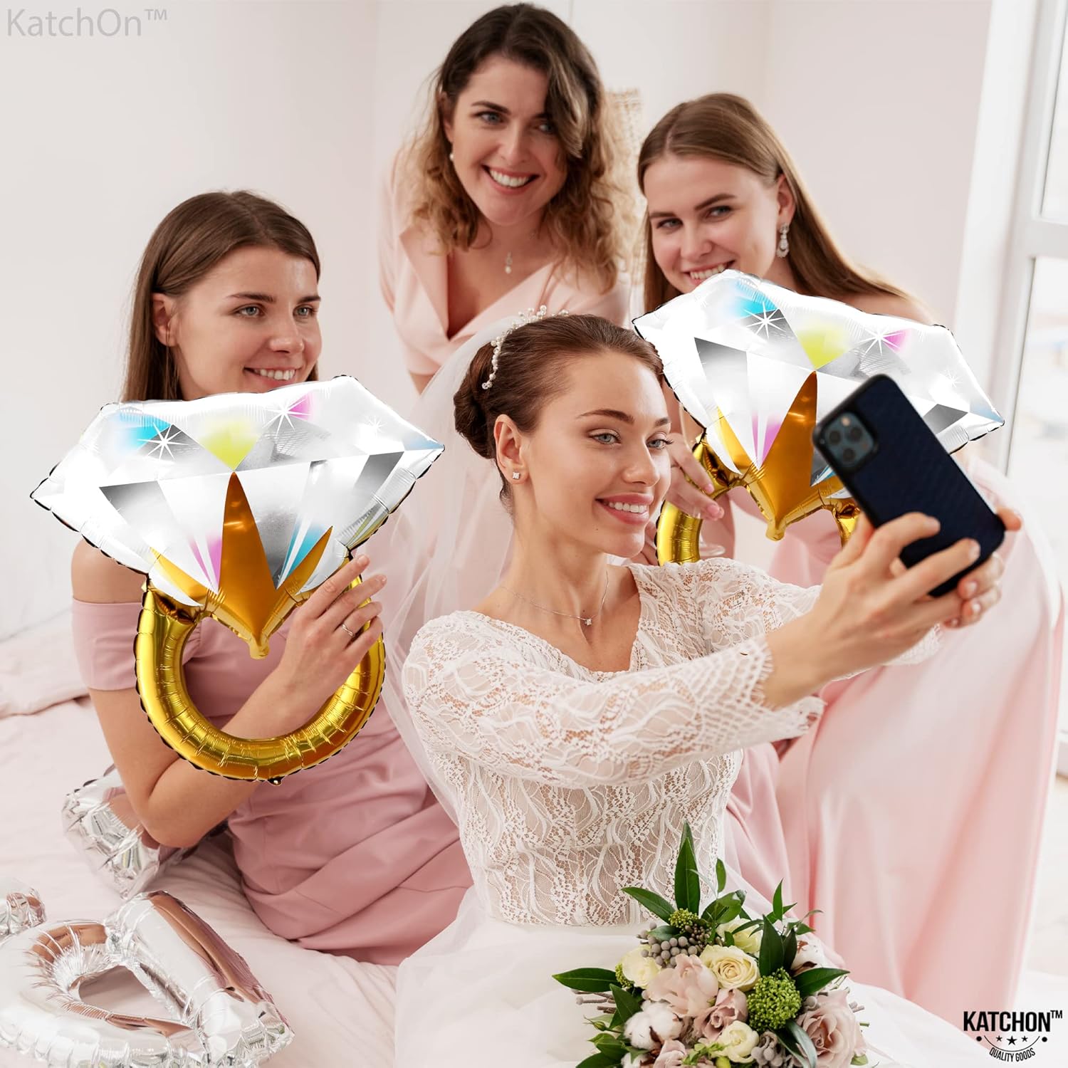 KatchOn, Huge Diamond Ring Balloon - 26 Inch | Ring Balloon Bachelorette, Bachelorette Party Decorations | Engagement Party Decorations | Engagement Decoration, Bridal Shower Favors