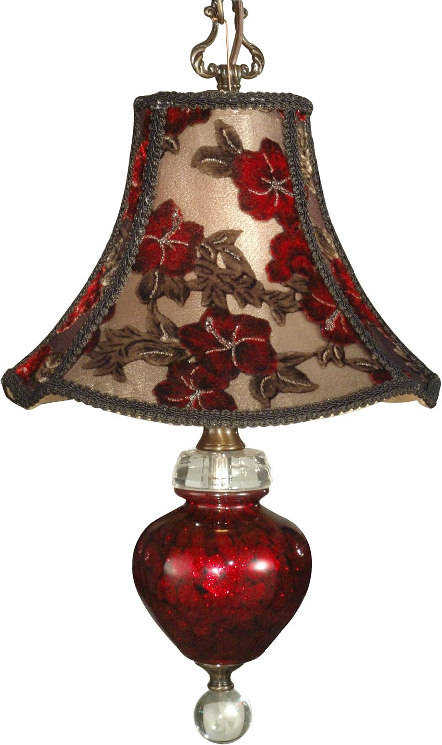 Dale Tiffany PG90070 Alton Mini Pendant Light, Antique Brass and Fabric Shade