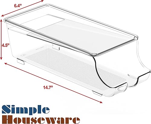 Miniatura 6 de Simple Houseware Paquete de 4 dispensadores organizadores de latas de bebidas de carga frontal, transparente
