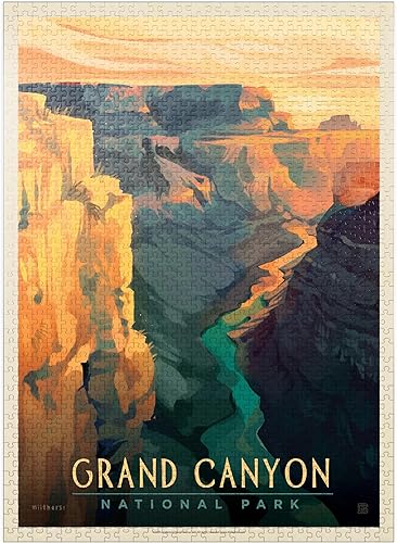 MyPuzzle Grand Canyon National Park Deep Shadows, póster vintage, rompecabezas premium de 1000 piezas para adultos