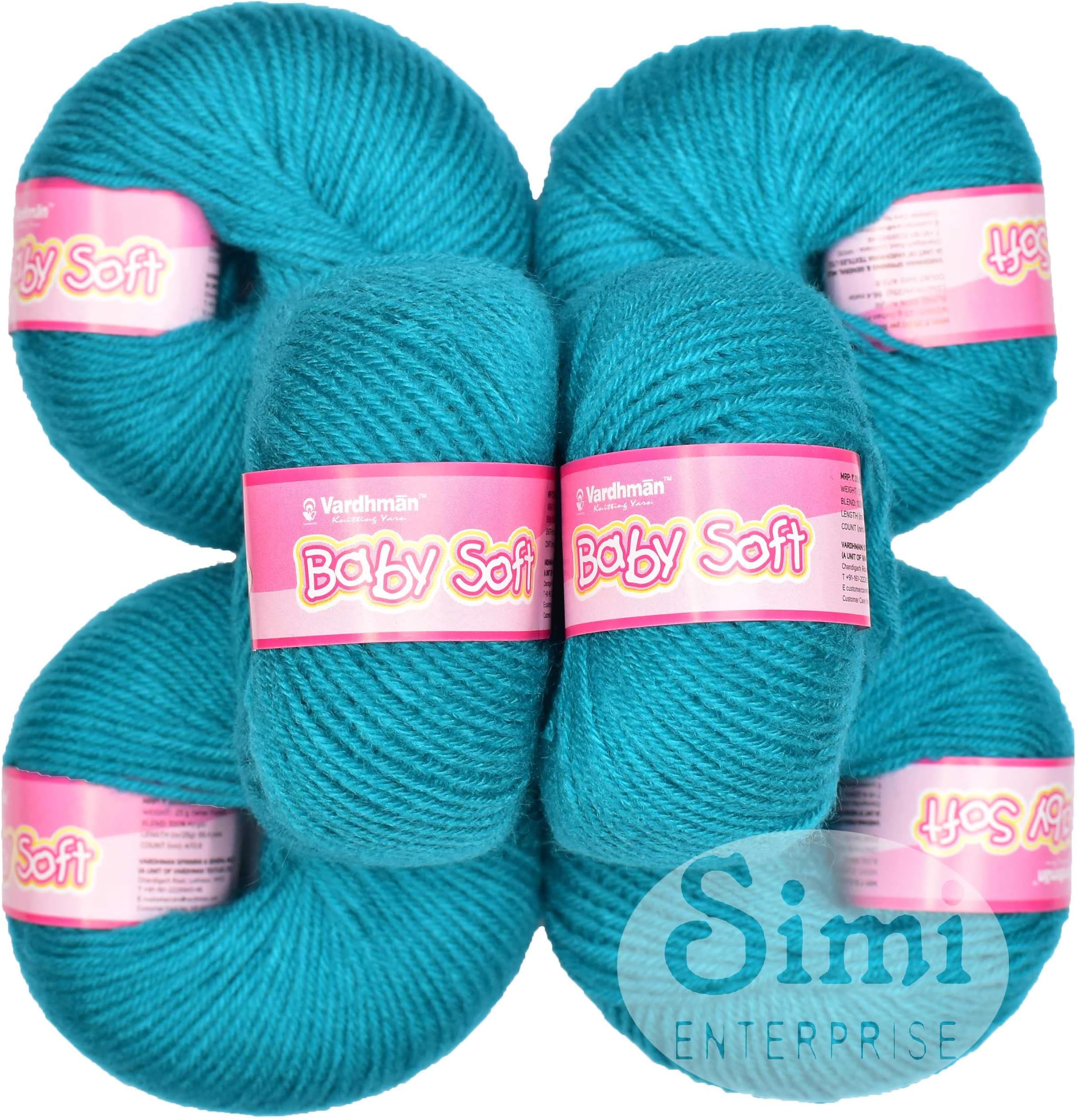 SIMI Enterprise 100% Acrylic Wool Teal (16 pc) Baby Wool Wool Ball Hand Knitting Wool/Art Craft Soft Fingering Crochet Hook Yarn, Needle Knitting Yarn Threa V WCF