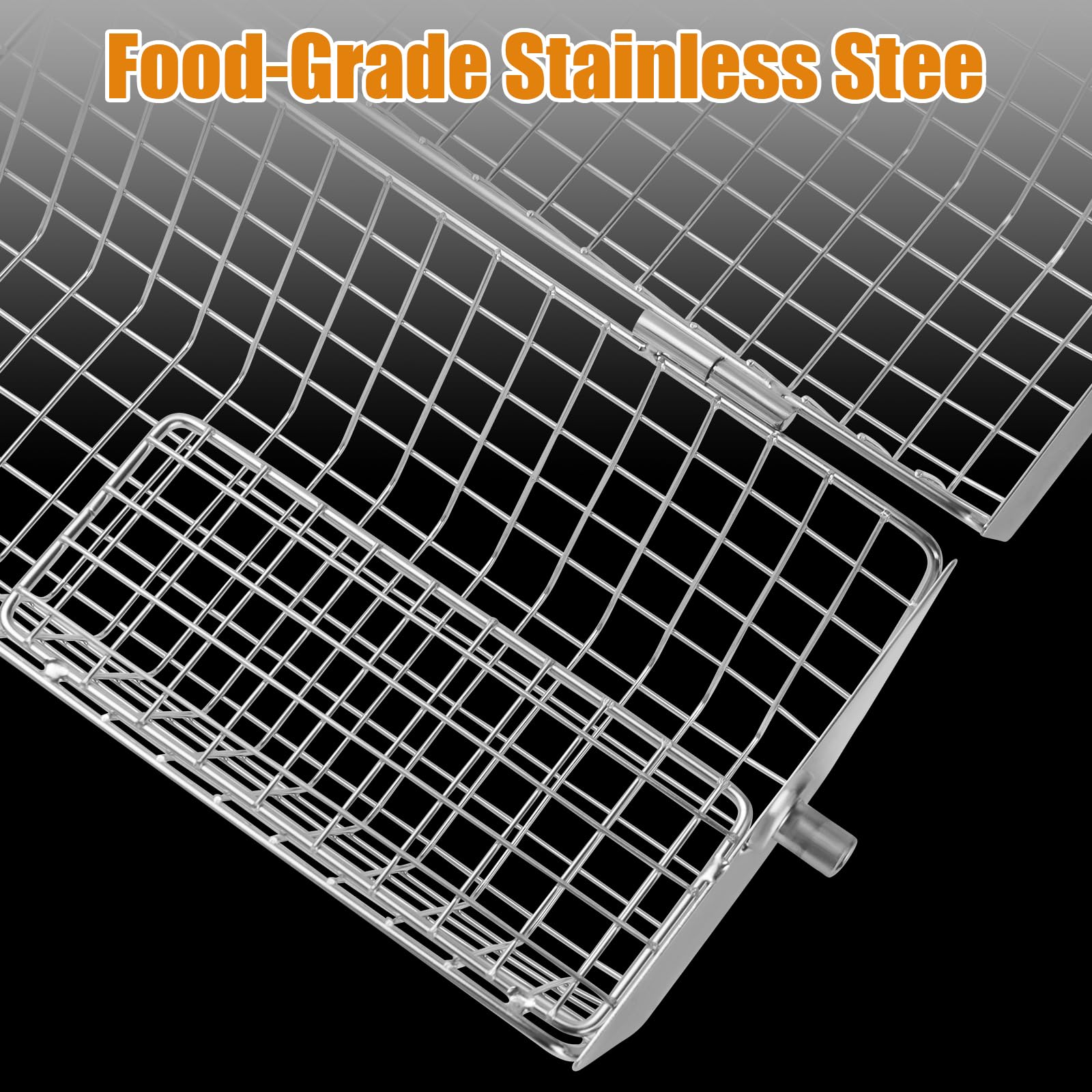 Rolling Grill Basket, Acciaio inossidabile Rolling BBQ Cage