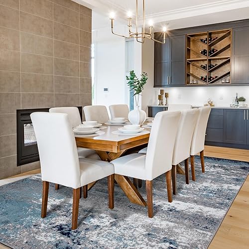 Miniatura 10 de Rugshop - Alfombra abstracta envejecida de acuarela, 3pies y 3pulgadas x 5pies, azul