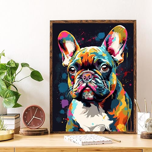 Miniatura 2 de Kits de pintura de diamantes 5D para adultos, pintura de diamante, lindo bulldog francés para decoración del hogar, arte de diamantes para regalo,