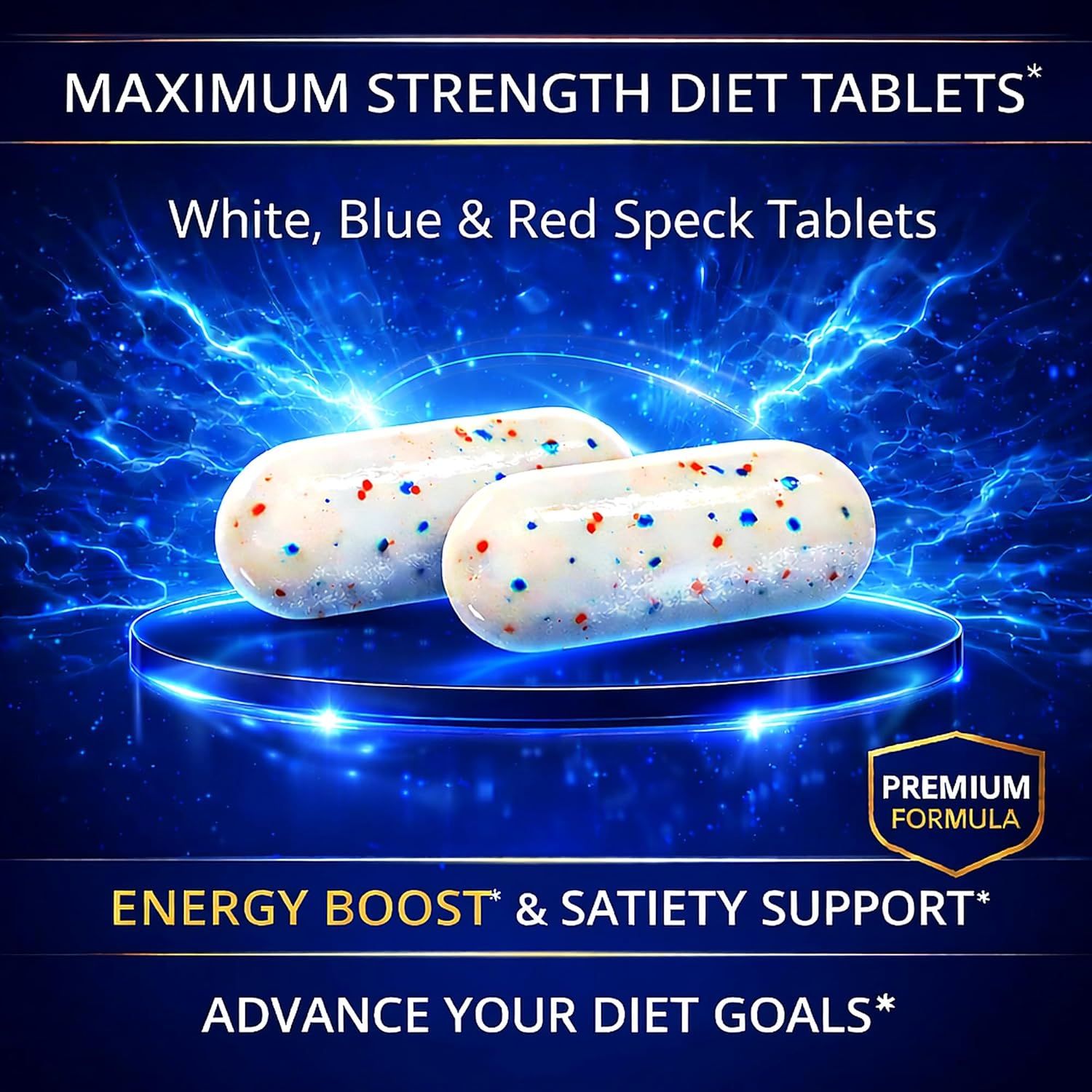 Weight Management Dietary Supplement 120 White Blue Red Speck Tablets Manufactured in the USA Highest Professional Quality