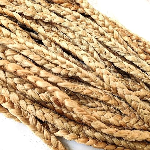 Miniatura 7 de VDS Paquete de 1 alfombra ovalada tejida a mano de yute trenzada de 2 x 5 pies, alfombra reversible natural para decoración del hogar, sala de