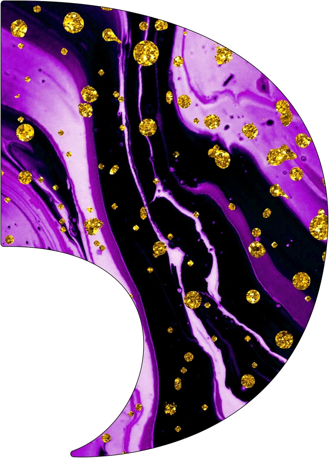 Color Guard Flag For Marching Band Color Guard Flag Pole, Curved Rectangle Indoor Winter Competition, Colorguard Performance SWING Flag S8 - Glitter Dots Purple