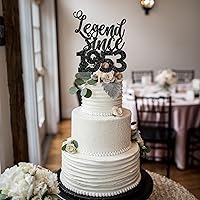 Vista 5 de 1 pieza de decoración para pastel de 70 cumpleaños de la leyenda desde 1953, setenta y hola 70, divertido 80 y fabulosa decoración de pasteles