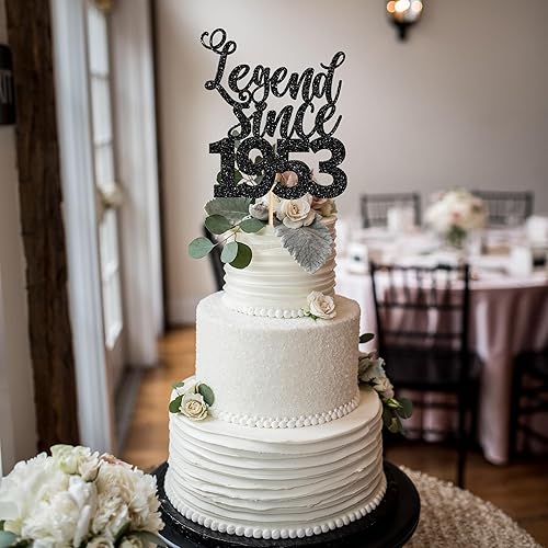 Miniatura 5 de 1 pieza de decoración para pastel de 70 cumpleaños de la leyenda desde 1953, setenta y hola 70, divertido 80 y fabulosa decoración de pasteles para