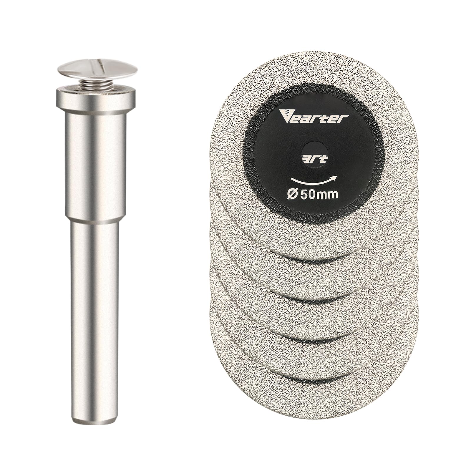 Vearter Glass Cutting Discs 5PCS, 50mm Double-Sided Diamond Cutting Discs for Die Grinder/Electric Hand Drill