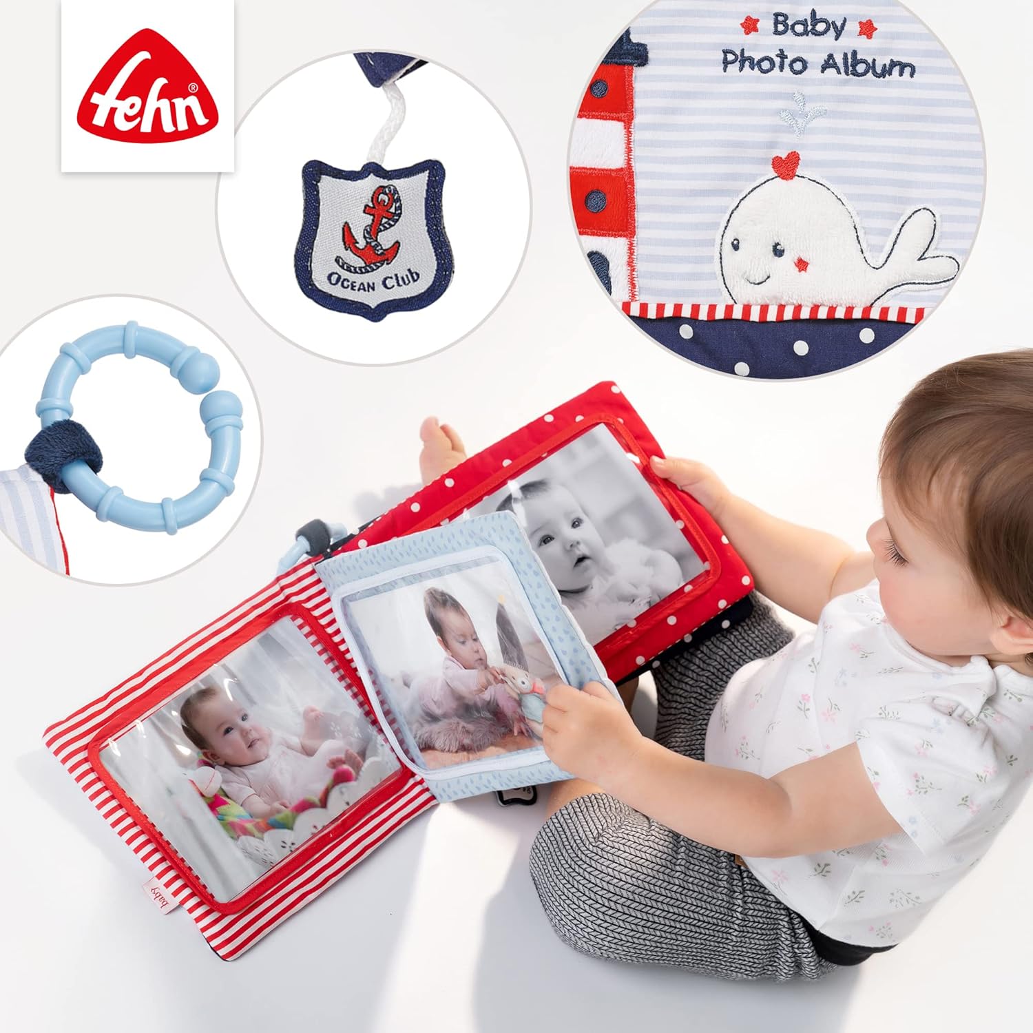 Fehn 00078688 078688 Photo Album Ocean Club for Babies and Toddlers from 0+ Months Multi-Coloured 114 g