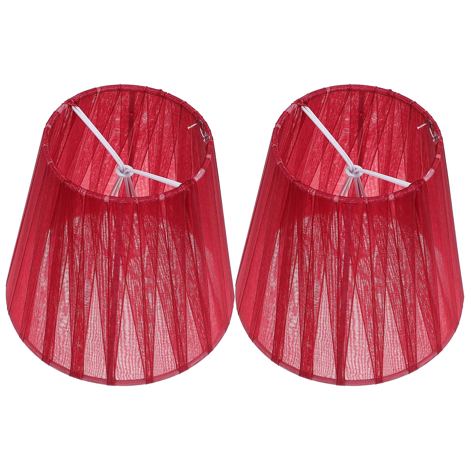 jojofuny 2pcs Red Cloth Lamp Shade Clip-on Light Covers for Floor and Ceiling Lamps, Simple Style Decorative Diffuse Lighting to Create Warm Atmosphere