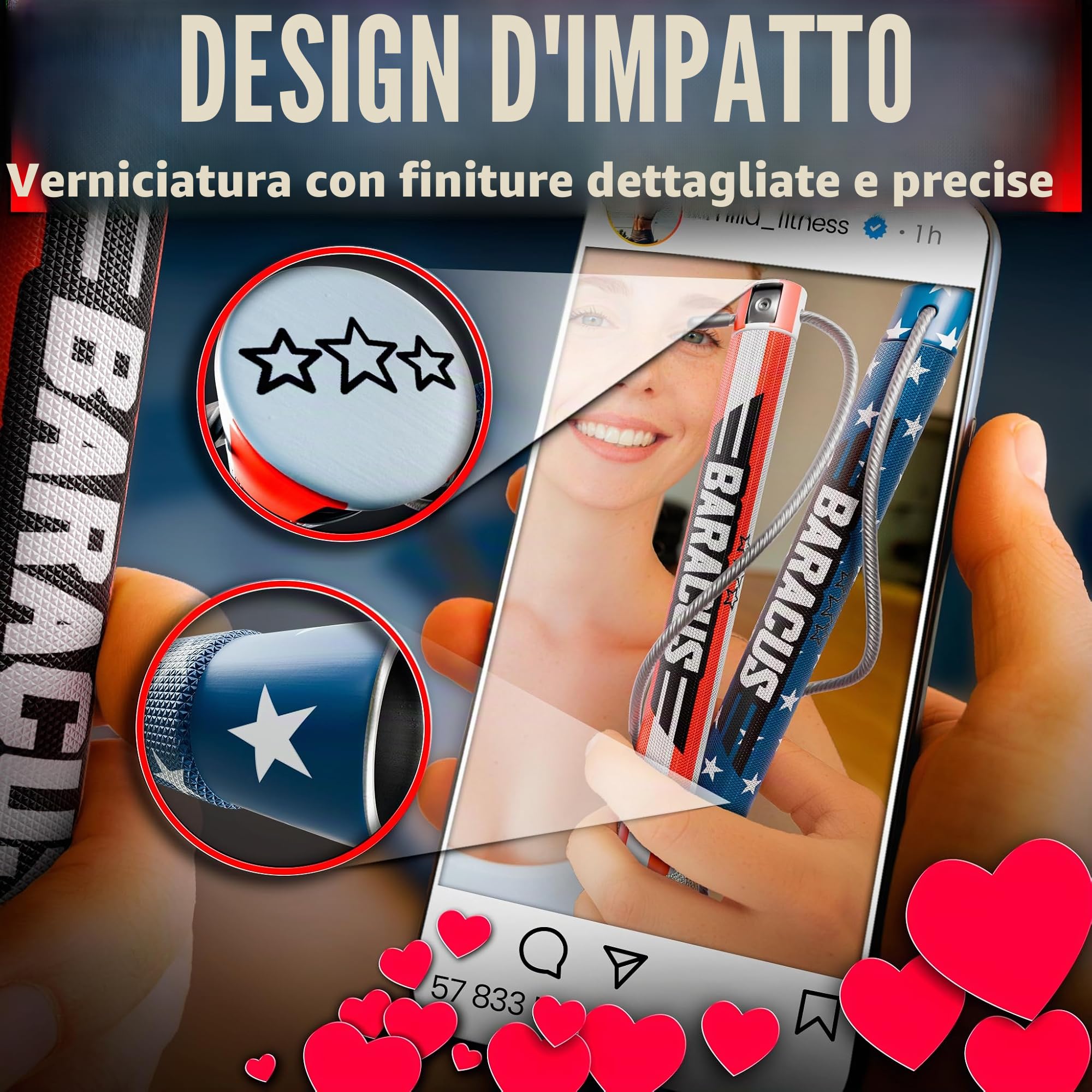 BARACUS Corda per saltare per donne, uomini, bambini | accessori da palestra per donne | attrezzature per l'allenamento a casa | pesas para ejercicios en casa - Corda professionale per velocità con