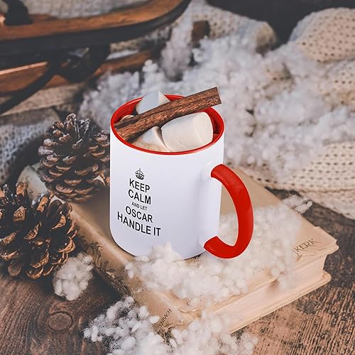 Miniatura 6 de 3dRose Taza de café, tamaño  11 oz  Keep Calm and Let Oscar Handle it  divertido diseño de nombre personal  divertido regalo de taza de café