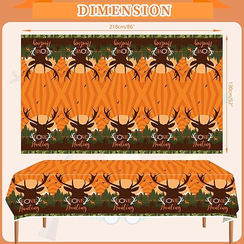 Miniatura 2 de Paquete de 4 manteles con temática de caza, suministros de fiesta de cumpleaños de caza, decoración de mantel, recuerdos de fiesta, 54 x 86 pulgadas