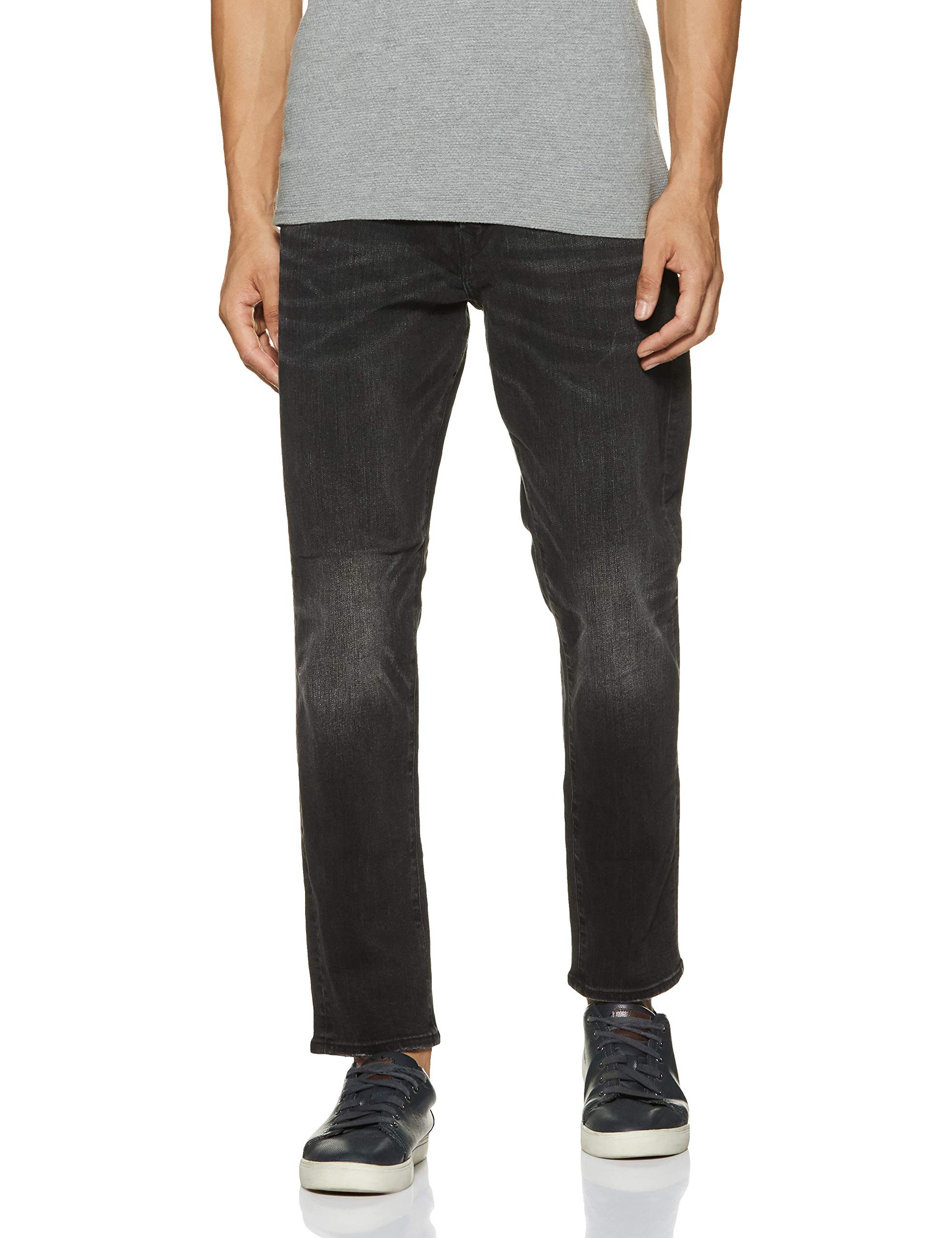 Men's Slim Fit Jeans (CHPDNME20008Z02001_Rinse Black_30W x 32L)