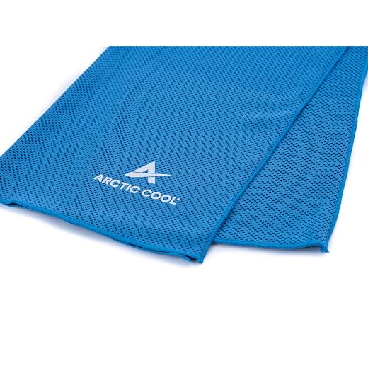 Arctic Cool Instant Cooling Towel Performance Tech Breathable Moisture Wicking Easy to Clean, Polar Blue/Cool Black