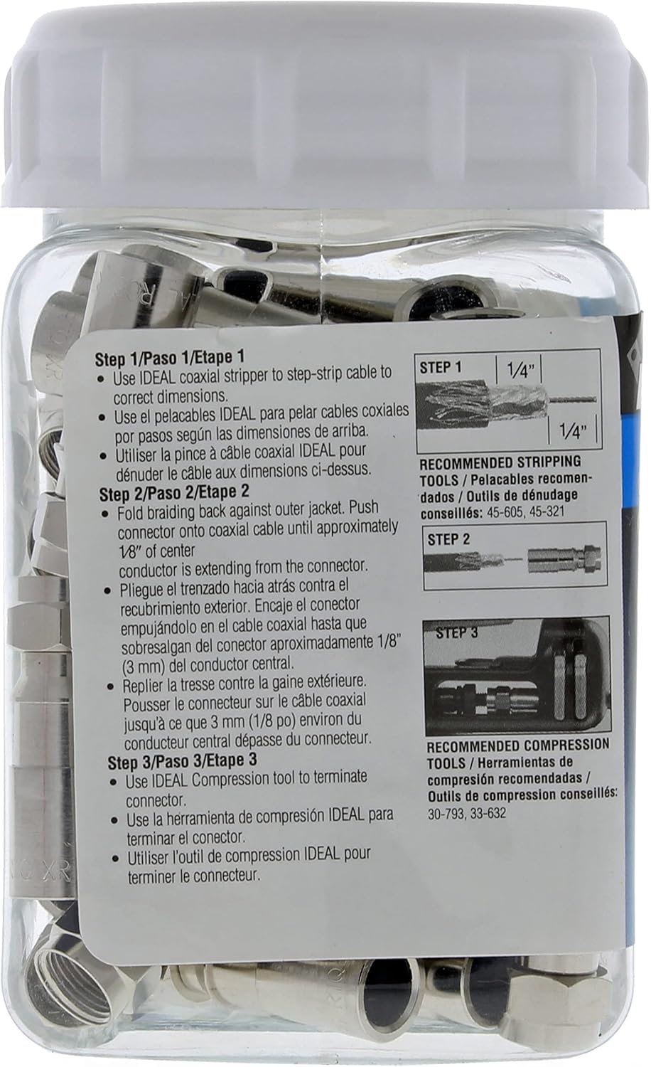 Ideal RTQ RG-6 RTQ 92-650 Compression Connector (Pack of 50)
