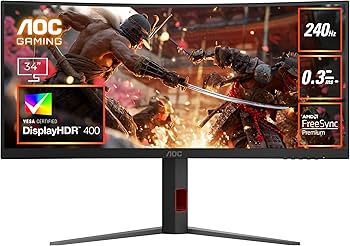 ゲーミングモニター　湾曲型 Amazon.co.jp: AOC 湾曲ゲーミングモニター 34インチ, UWQHD@240HZ