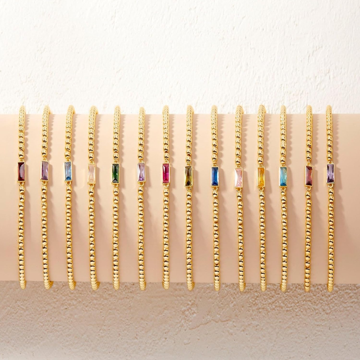 Brook & York Kylie Women's Birthstone Bead Bracelet - Custom Jewelry - Personalized Birthday Gift - Gifts for Mom