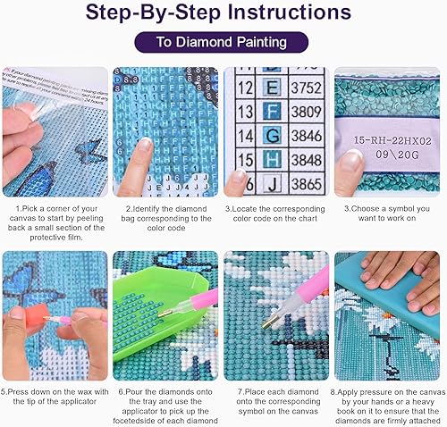 Miniatura 6 de ROOHOME Kits de pintura de diamantes de margarita para principiantes, kits de arte de diamantes para adultos con accesorios y herramientas,