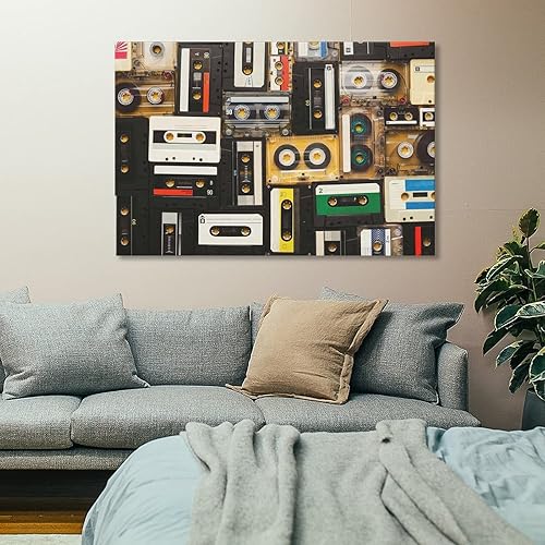 Miniatura 7 de Arte de pared de cassette, arte de pared de cinta, arte de pared de cassette vintage, arte de pared musical, lienzo de cinta retro, póster de lienzo