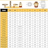 Vista 8 de Siptenk 1/2" Codo DOT de Latón Empuje para Conectar Accesorios de Línea de Aire 5 PIEZAS, Tubo de 1/2" OD x Rosca NPT de 1/2" Accesorios de Conexión