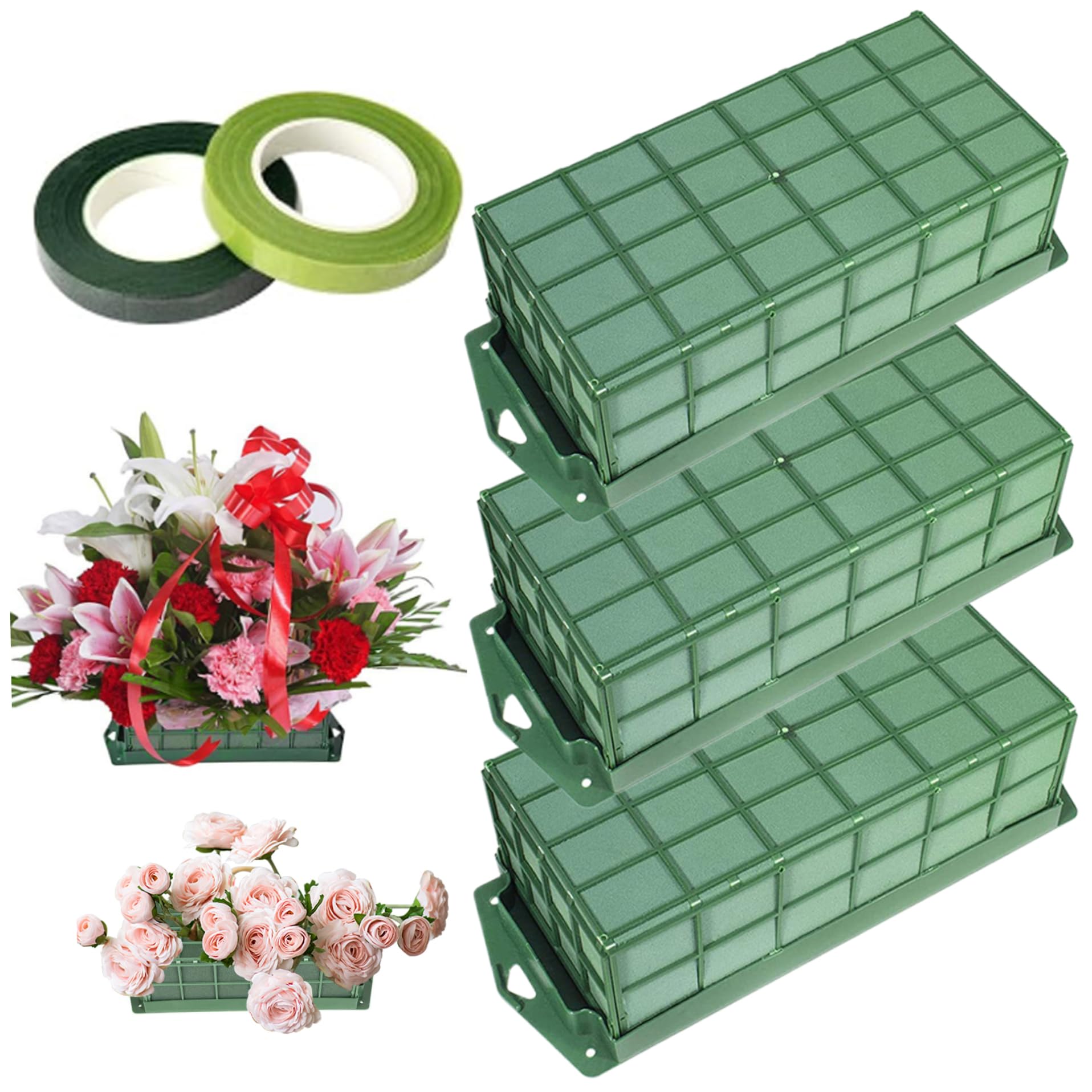 Mousse florale Oasis en bloc de 3 pièces pour créer des décors suspendus sans effort