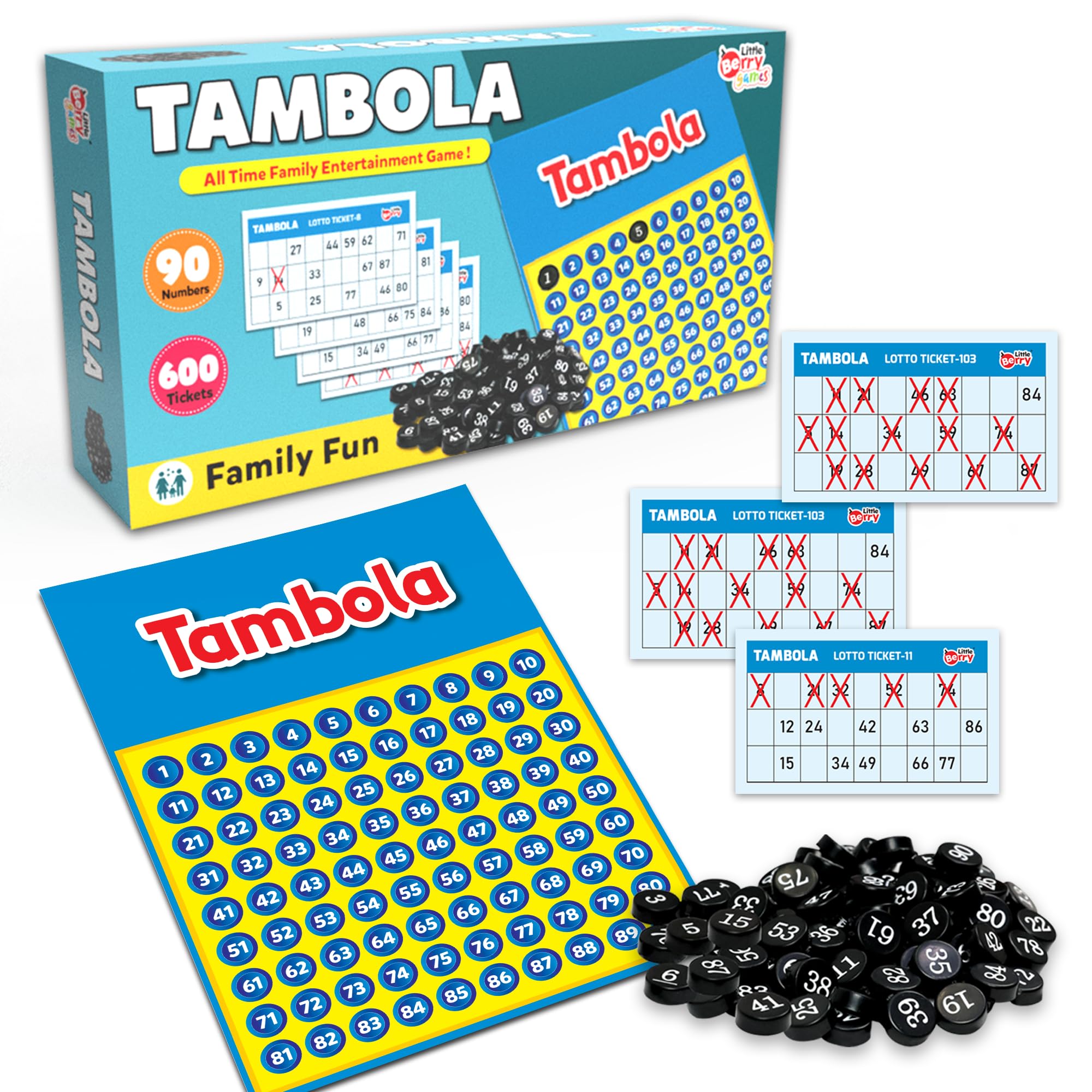 Little Berry Tambola Game Set with 600 Tickets | Housie Game Set for Adults & Family | Indoor Board Games | Gifting, Family Fun & Kitty Party Game-image-37