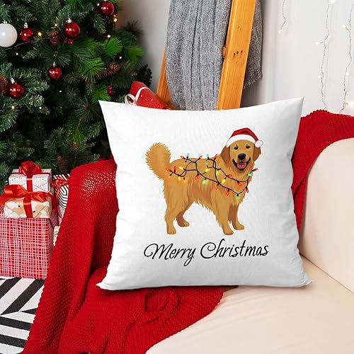 Miniatura 8 de Geqtt Fundas de almohada de Navidad de 12 x 20 pulgadas, fundas de almohada de perro de Navidad, regalo para amantes de los perros, decoración