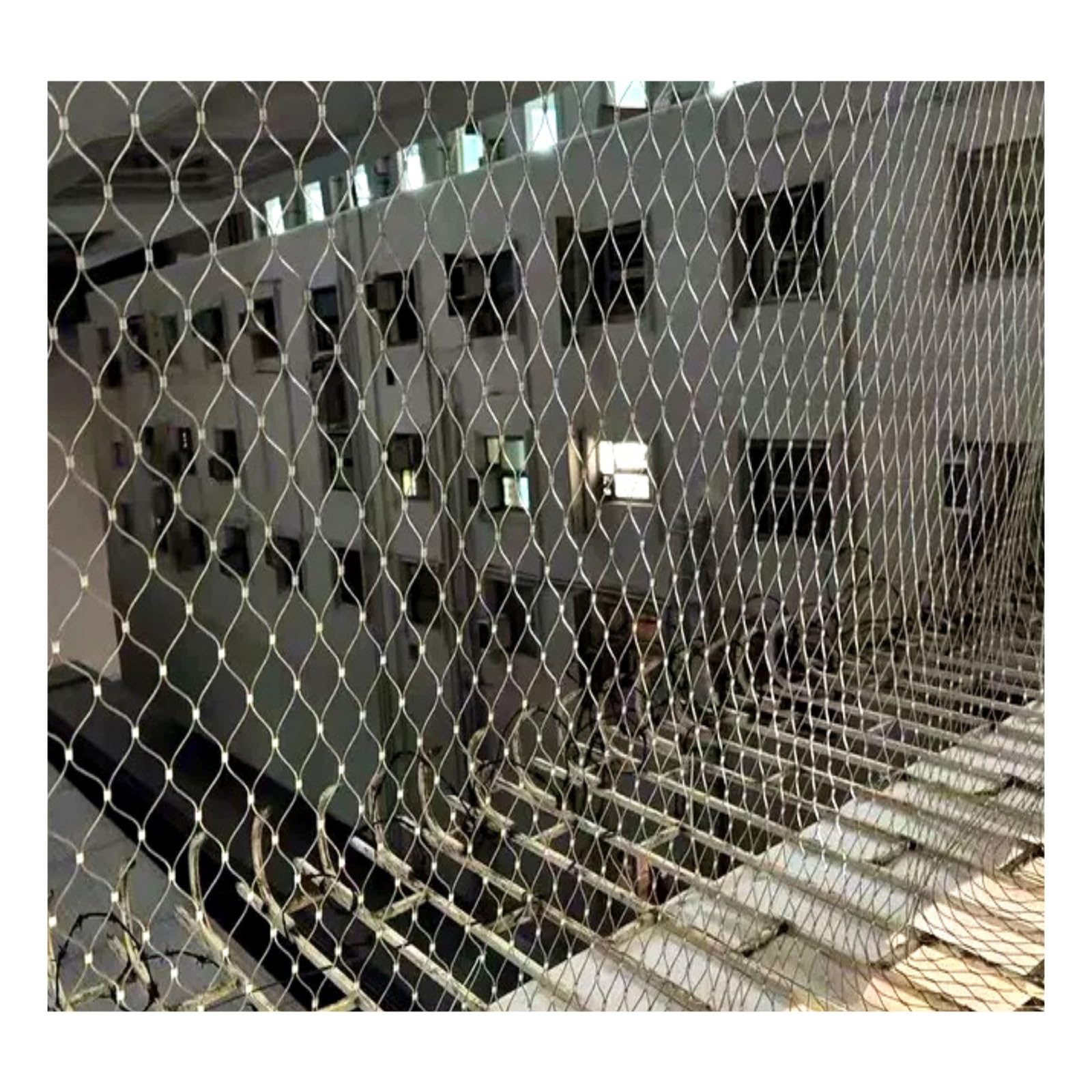 SDGBCXD stainless steel rope mesh, Load-Bearing Capacity, Metal Braiding, Safety Protection, All-Weather Application(15 * 1.5m/49.2 * 4.9ft)