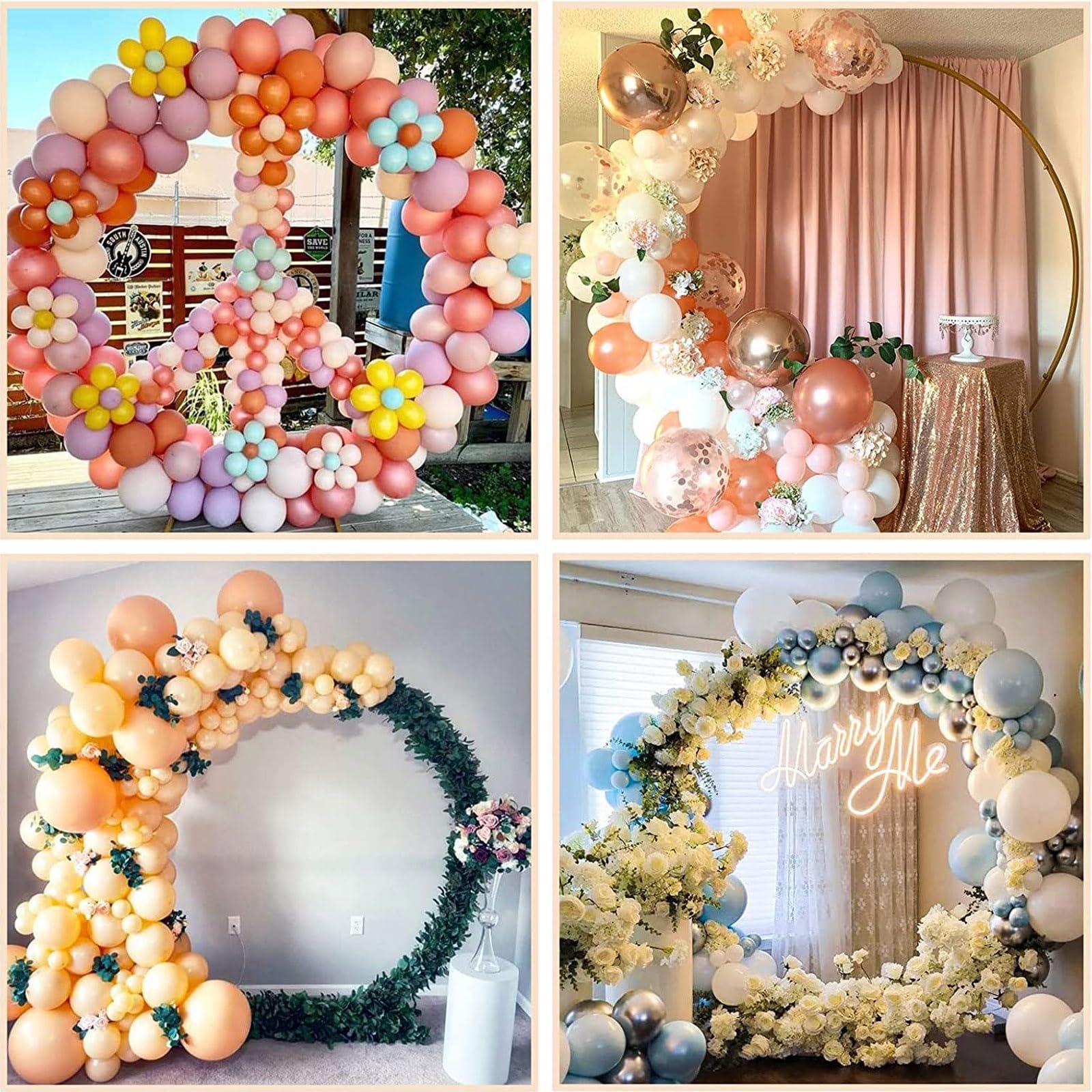 HJXGQJM Arco De Jardín De Metal para Boda, Soporte De Arco De Globos, Marco De Fondo Arqueado para Fiesta De Cumpleaños,Soporte De Arco De Globos De Metal para Decoración De Boda(White,100cm)