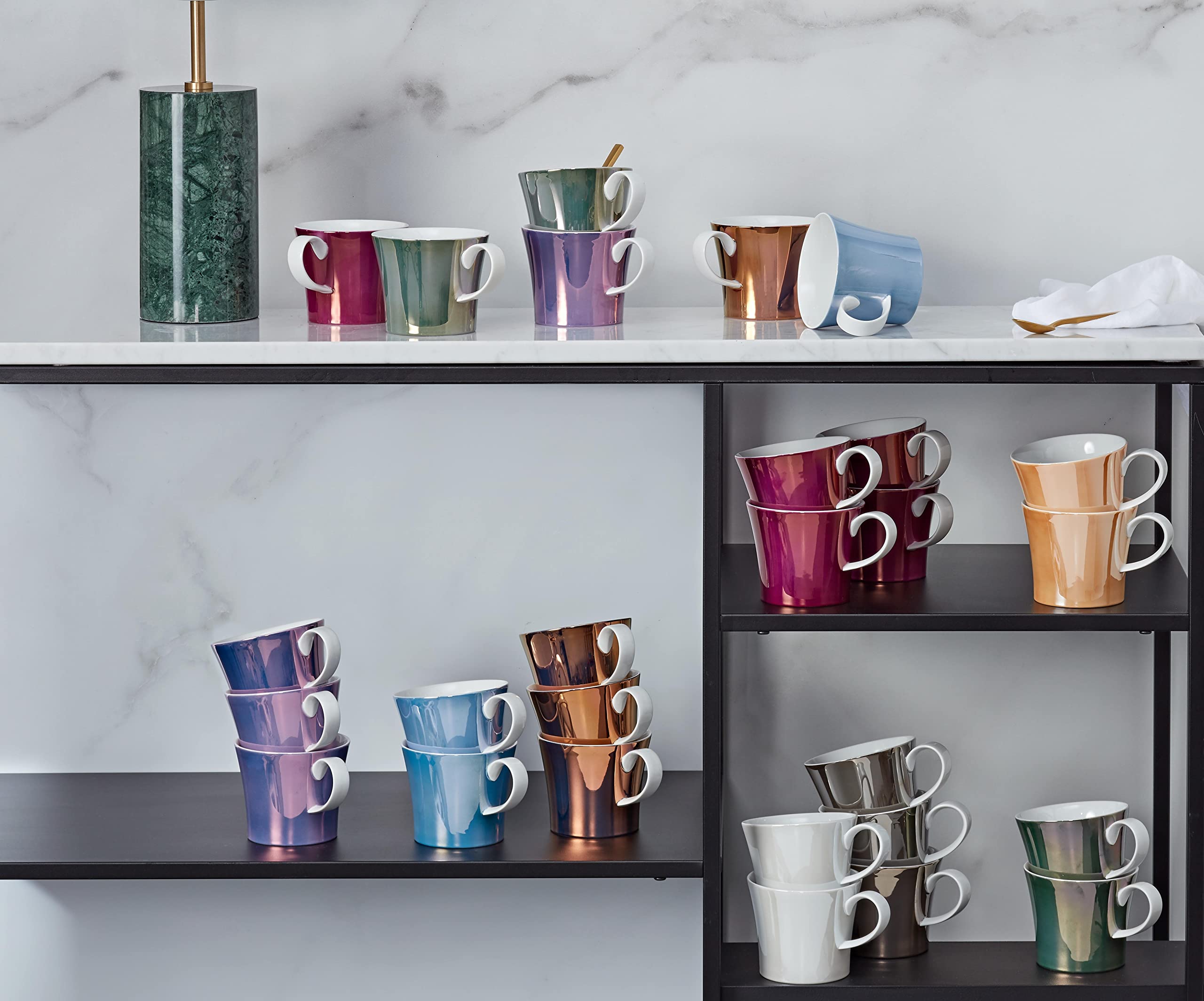 KPM Berlin Colors of BERLIN porcelanowy kubek, filiżanka śniadaniowa, filiżanka do kawy 0,3 l, ręcznie robiona, Köpenick w pudełku prezentowym