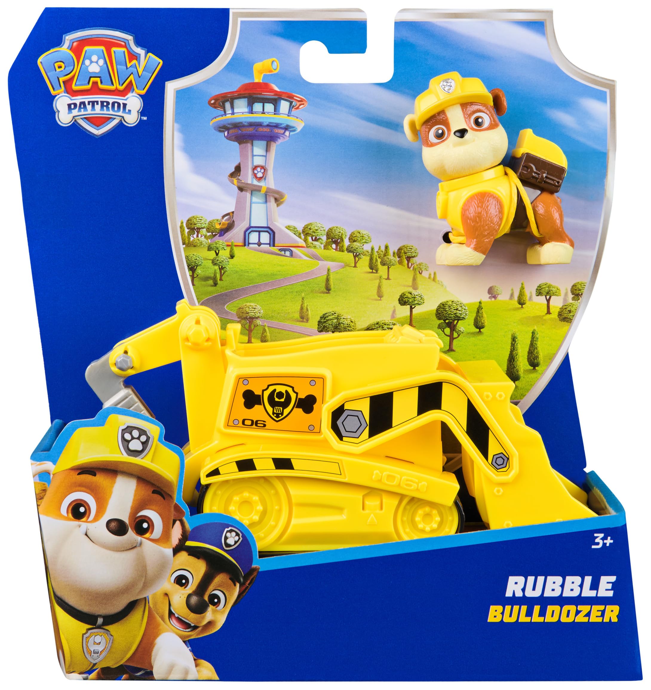PAW PATROL, Construction Vehicle with Rubble Toy Figure (Basic Vehicle, 2025), Toy for Children from 3 Years