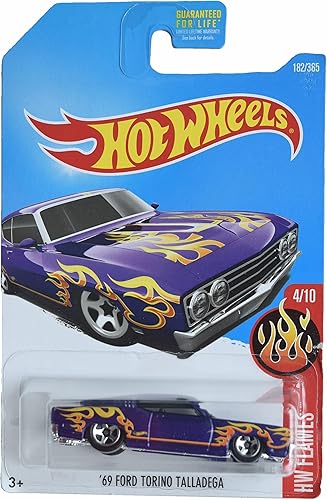 Miniatura 1 de Hot Wheels '69 Ford Torino Talladega, HW Flames 4/10 [Púrpura]