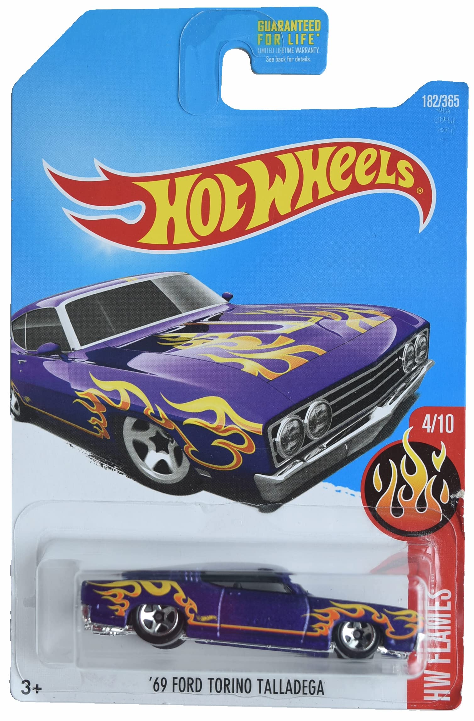 Hot Wheels '69 Ford Torino Talladega, HW Flames 4/10 [Purple]