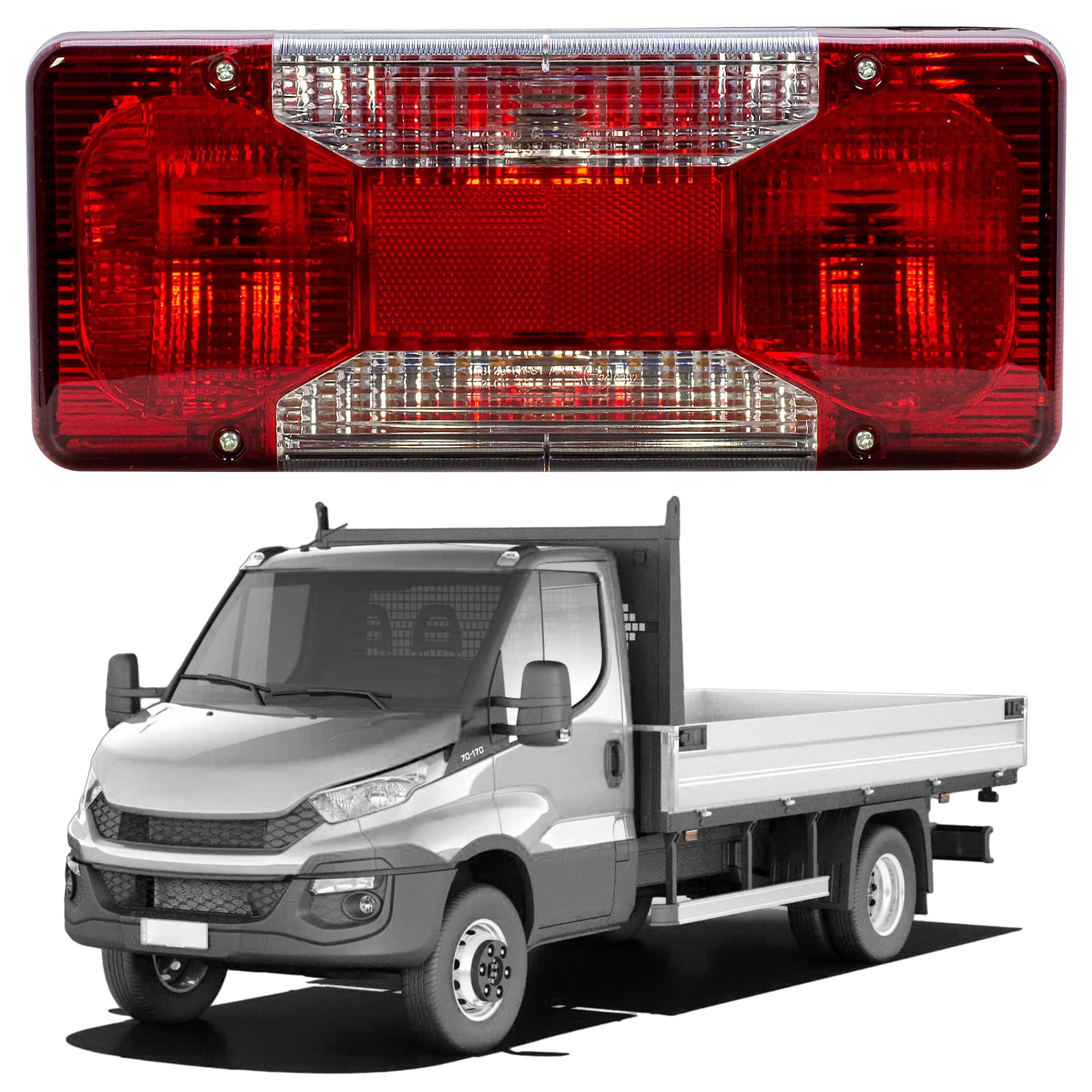 LONGLING Luz trasera derecha, faro trasero para Iveco Daily, camiones, remolques, camioneta 2006-2024