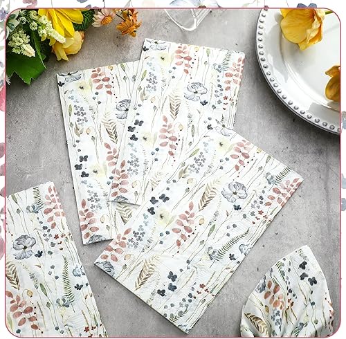 Miniatura 30 de Seajan 200 servilletas de papel de cuervo y gato, toallas de mano desechables para baño, toallas desechables para invitados de primavera y verano