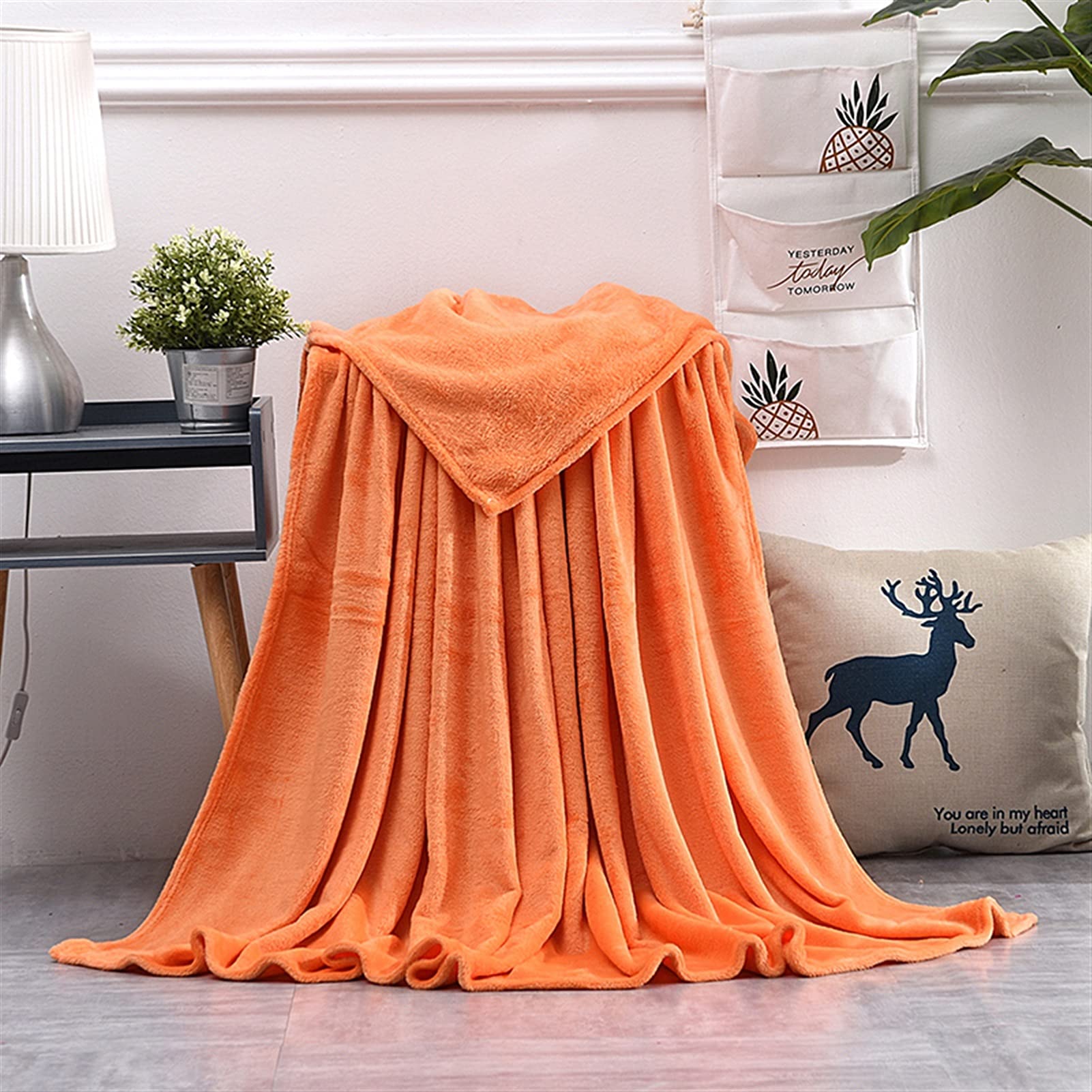 Couverture flanelle velours souple toucher corail haut de gamme H