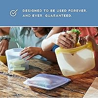 Vista 9 de Bolsa de almacenamiento reutilizable de silicona premium Stasher para sándwiches, azul tie dye, apta para microondas, sous vide, lavavajillas, horno