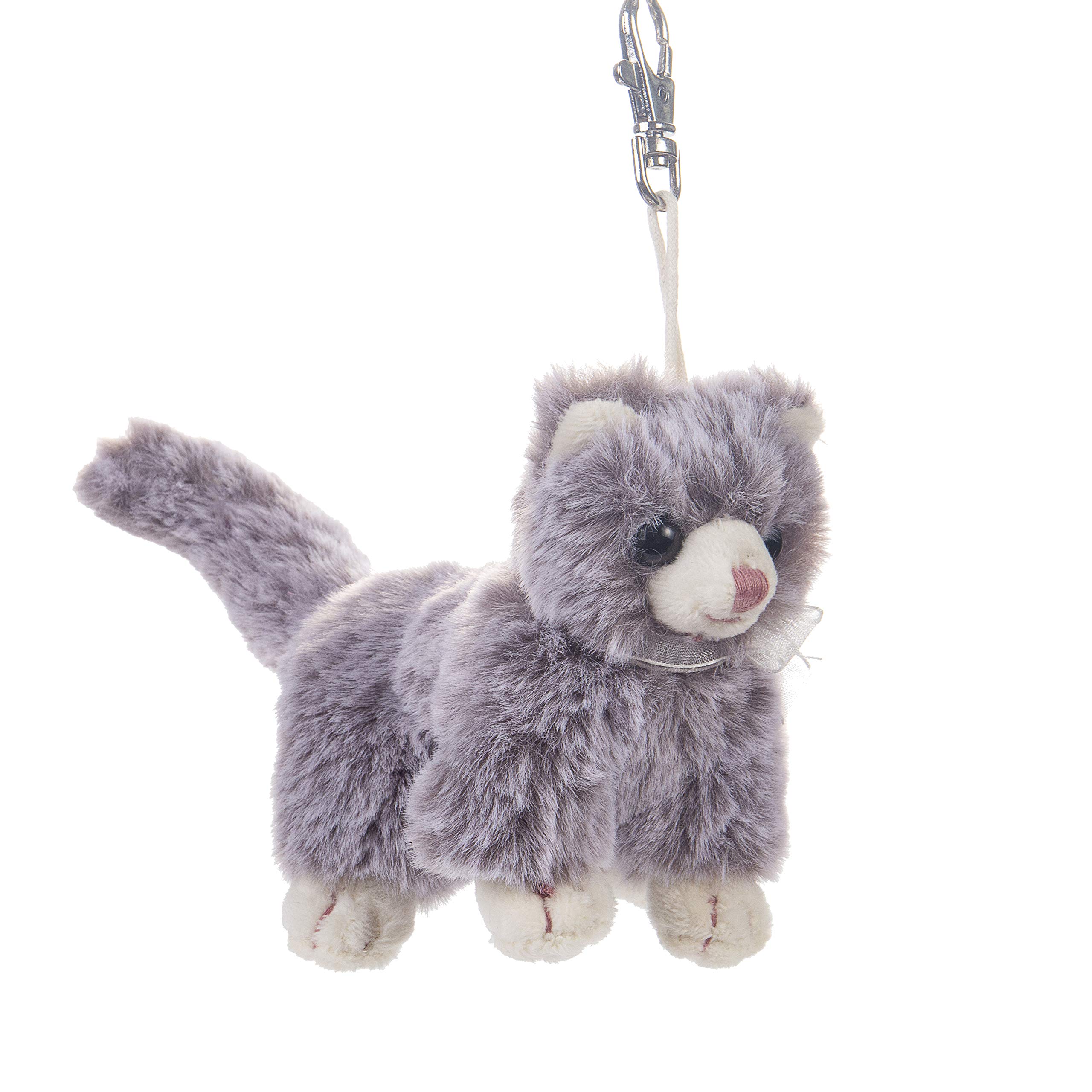 Dilly dudu Gray cat/Kitten Stuffed Animal Plush Keychain 4-Inch