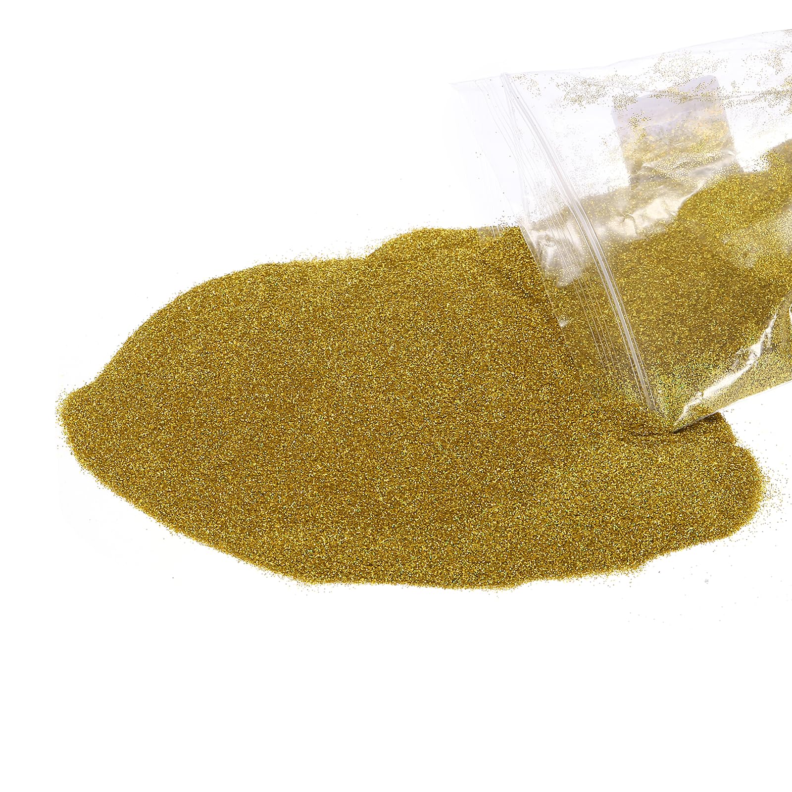 sourcing map Ultra Fine Glitter 1/128 Inch Powder Metallic Resin Glitter PET Flakes Crafts Sequins 100g (3.5oz) for Resin Craft Tumbler Christmas Decoration Cosmetic Nail, Laser Gold