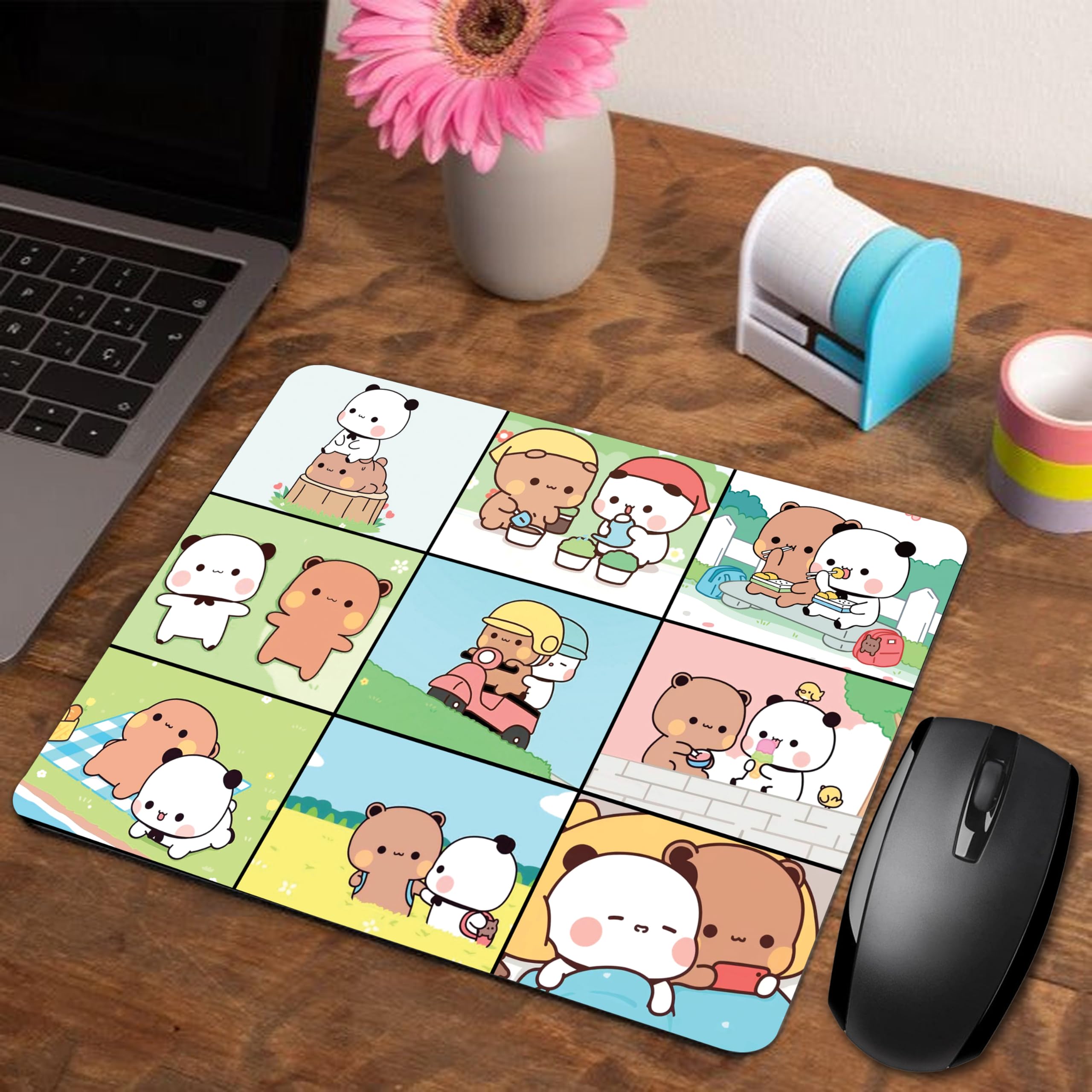 Designer Gaming Mouse Pad for Office Laptop/Computer with Super Soft Non-Slip Rubber Base and Lycra Cloth Surface for Silky Touch Rectangle Mix Bubu Dudu Theme at -4 (B0D3XXCZKM) Amazon Price History, Amazon Price Tracker