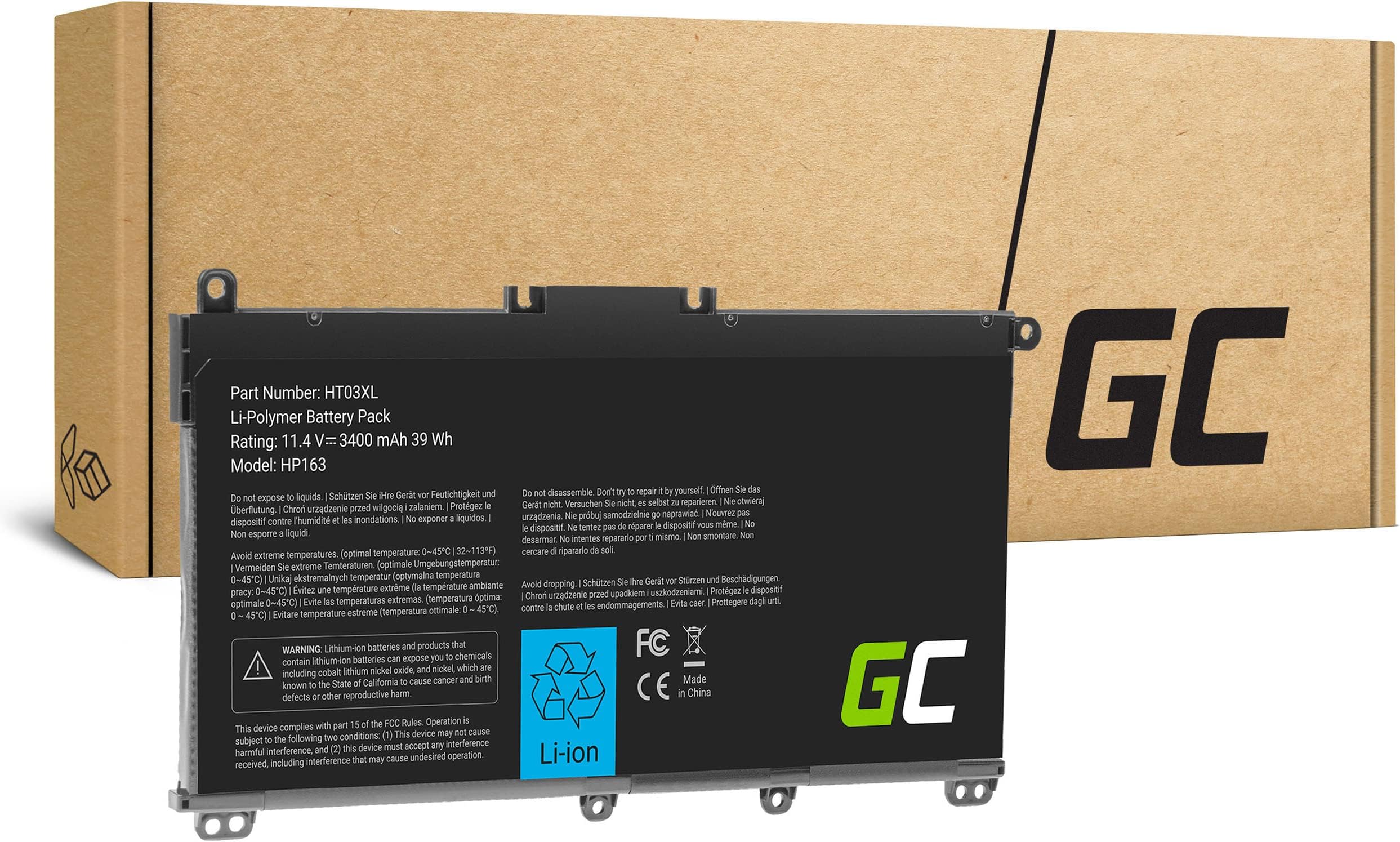 Green Cell Battery for HP Pavilion 15-CW0505SA 15-CW0508NG 15-CW0509NA 15-CW0509SA 15-CW0526NG 15-CW0527NG 15-CW0528NG 15-CW0529NG 15-CW0597NA 15-CW0597SA Laptop (3550mAh 11.55V Black)