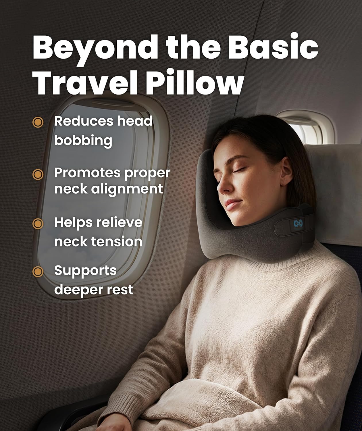 Everlasting Comfort Upgraded Neck Pillow for Airplanes – Memory Foam Travel Headrest for Flying – Portable Multi-Position Travel Pillows with 360°Support – Long Flight Essentials for Sleep & Home Use