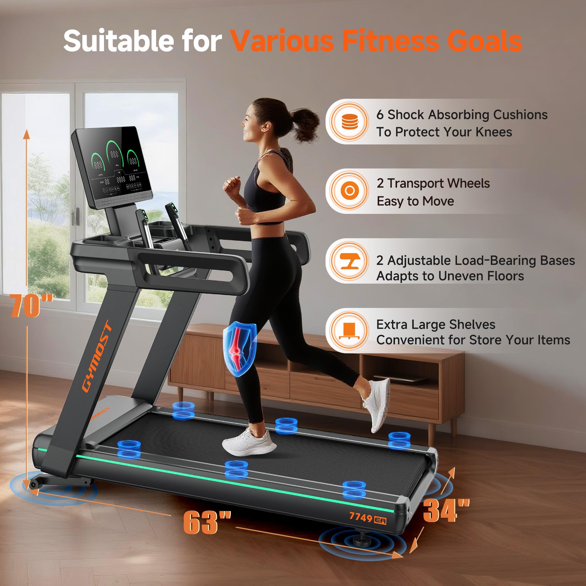Amazon | GYMOST (ジーモスト) 自宅用 傾斜付き 15% トレッドミル