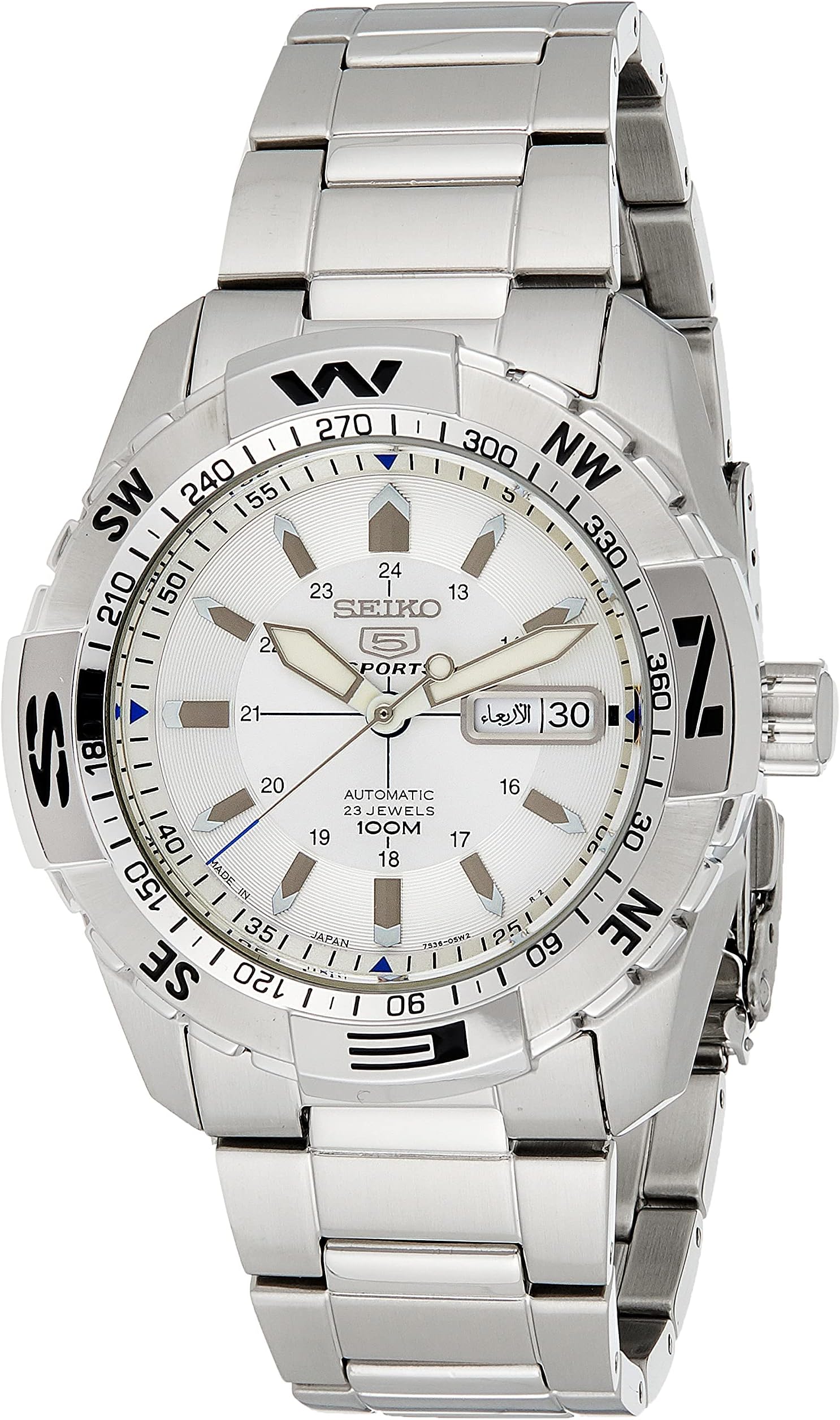 SEIKO 5 Sports Automatic Silver Dial Men's Watch SNZJ03J1