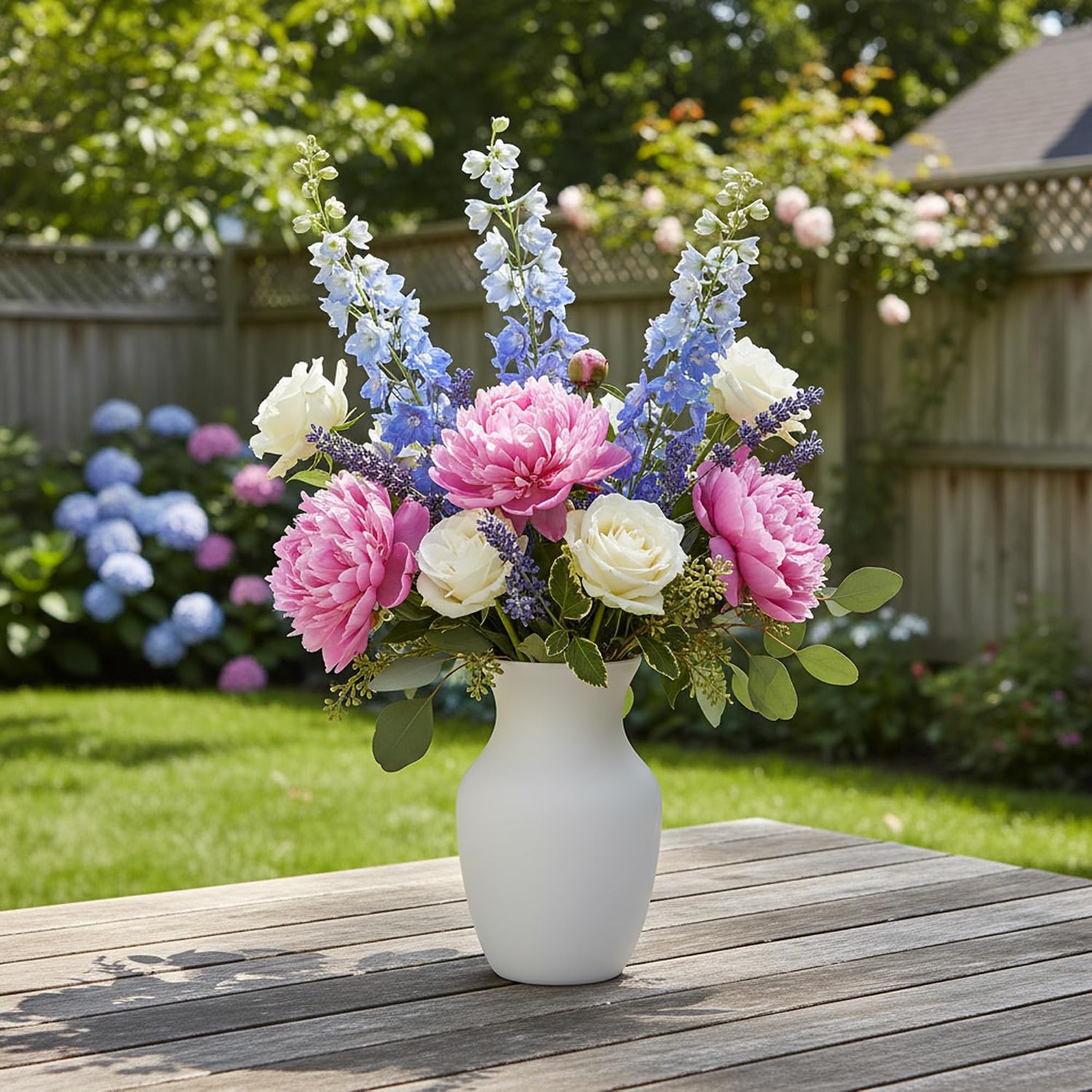 Sanded White 8" inch Traditional Stubby Urn Ginger Jar Glass Vases for Flower vase Bouquets or Floral Arrangement Home décor Wedding Gift Event Table top, 6 pcs
