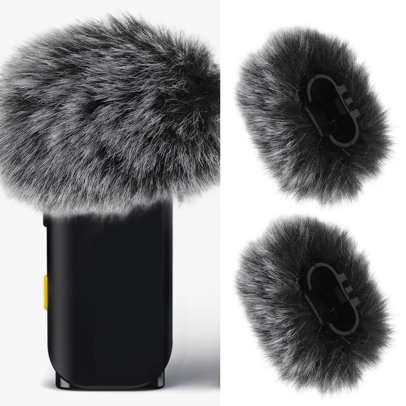 VGOL 2Pcs Microphone Furry Windscreen Compatible with Hollyland Lark M1 C1 Compatible with MOMA M1 Wireless Lavalier Microphone - Image 2